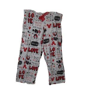 Disney Pajama Bottom Teen Mickey Minnie Love XL 15/17 drawstring elastic